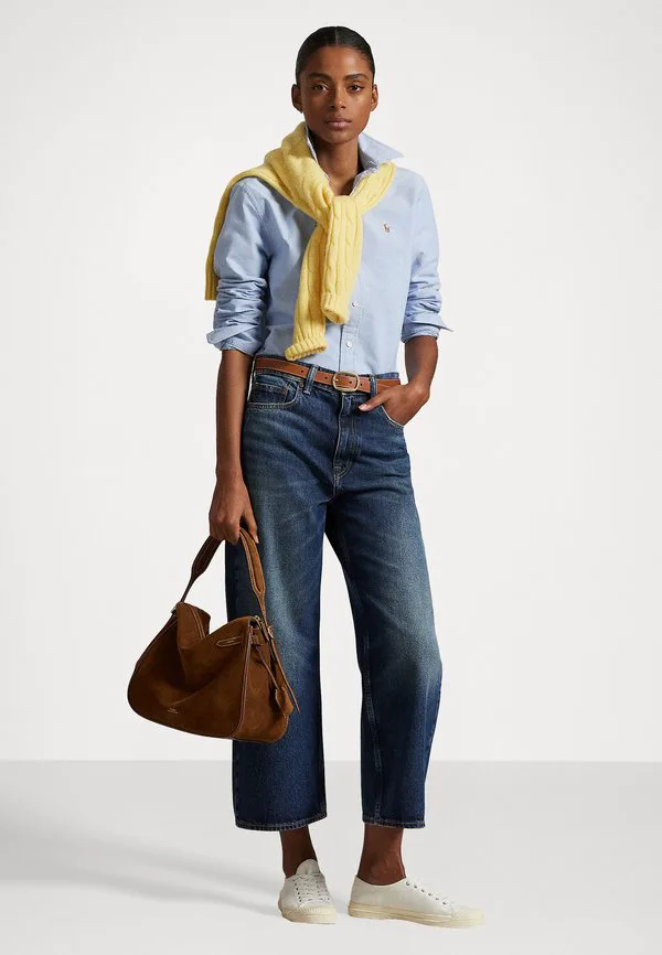 Культовая классическая оксфордская рубашка-блузка на пуговицах Polo Ralph Lauren, Blue — фото 2