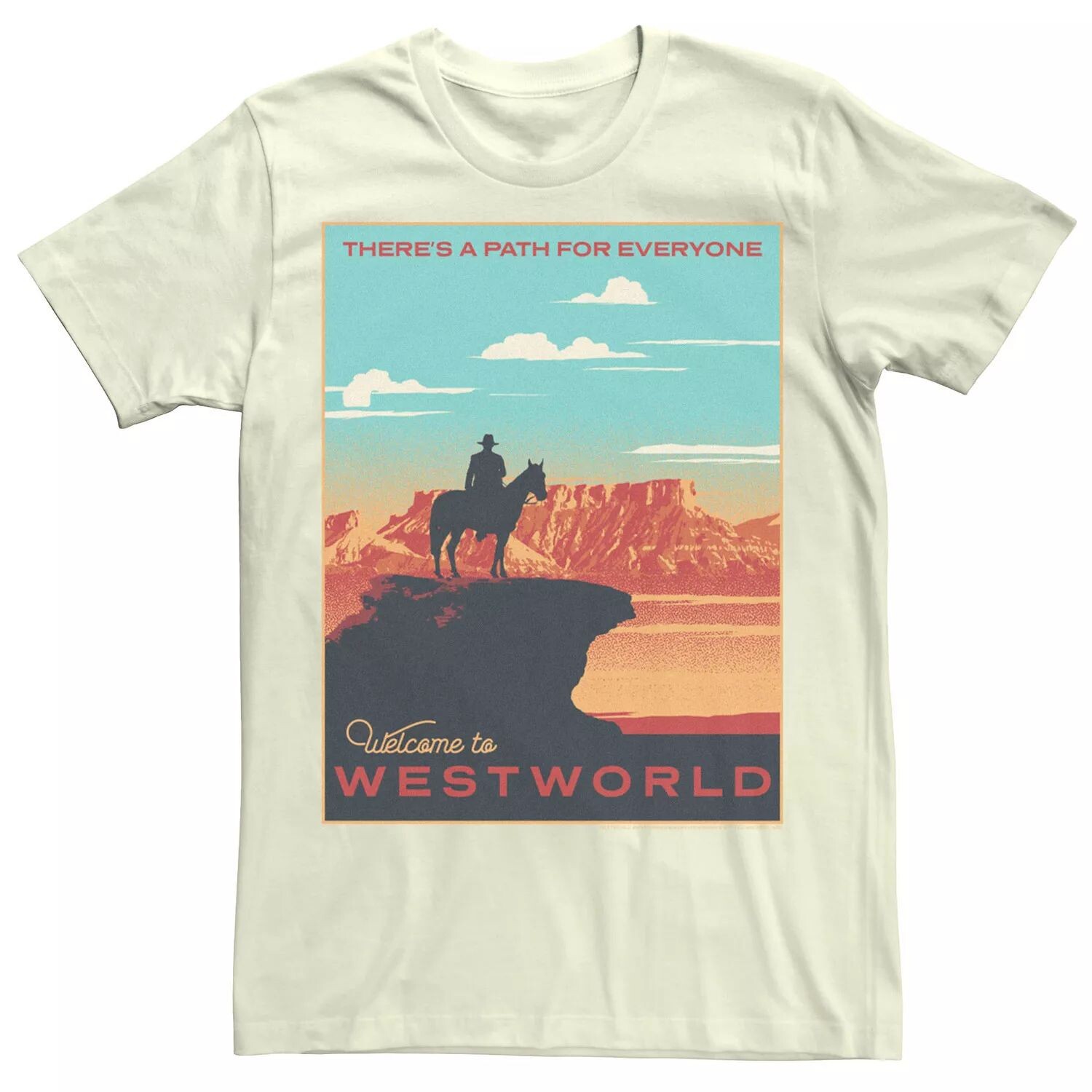 

Мужская футболка с красочным плакатом Westworld Path For Every Licensed Character