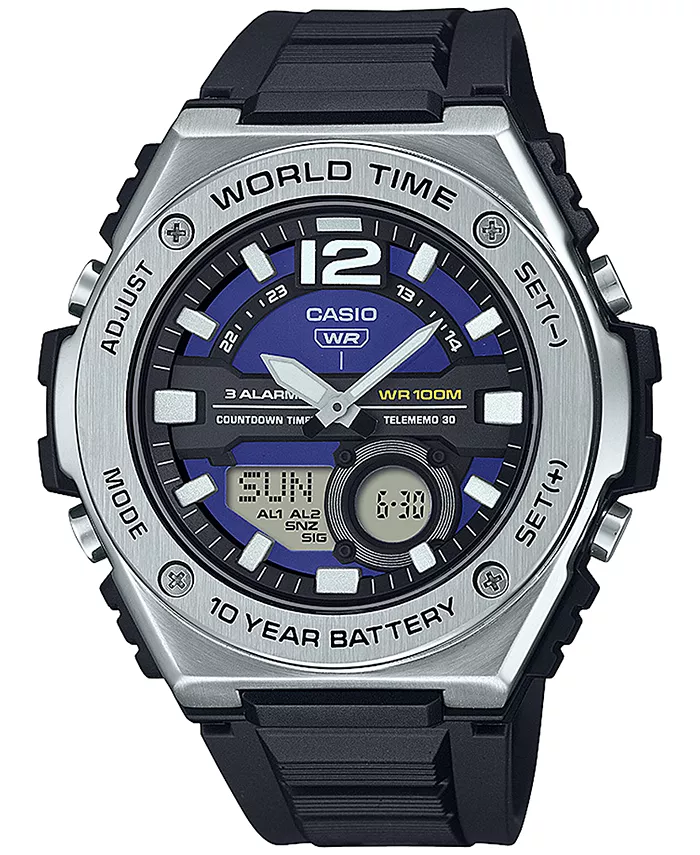 

Мужские аналого-цифровые часы с черным ремешком из смолы 51 мм, MWQ100-2AV Casio