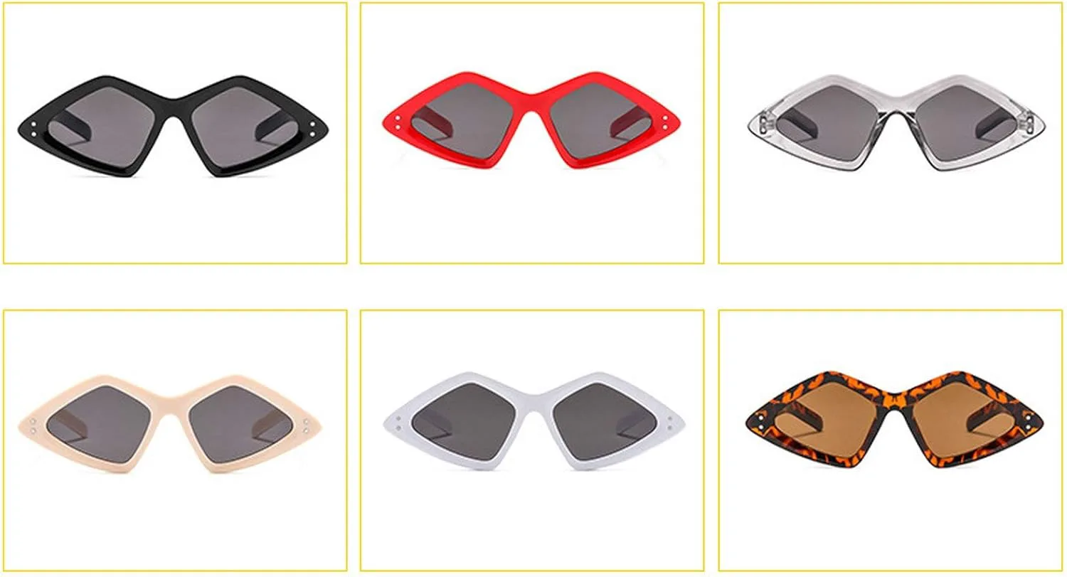 

COTIA Модные панк-солнцезащитные очки в многоугольной, неправильной формы, в маленькой оправе, ретро-стиль, женские, винтажные, уникальные, треугольные, мужские, Gray