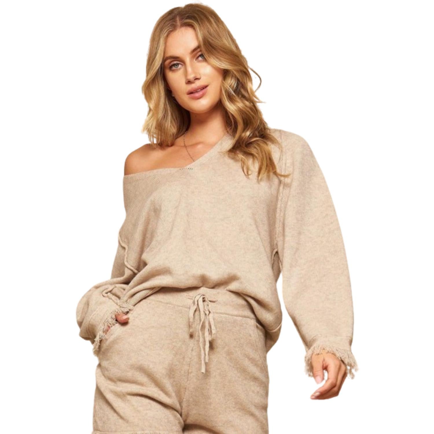

Однотонный вязаный свитер FASHNZFAB, серо-коричневый