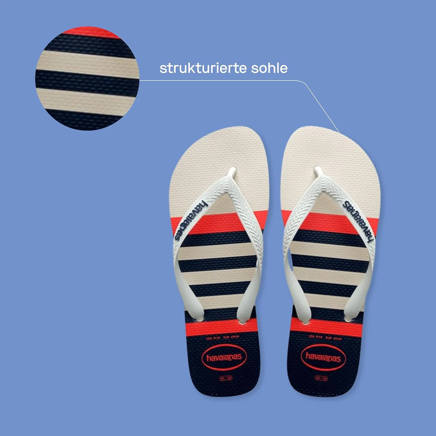 Шлепанцы Havaianas, белый/темно-синий — фото 3