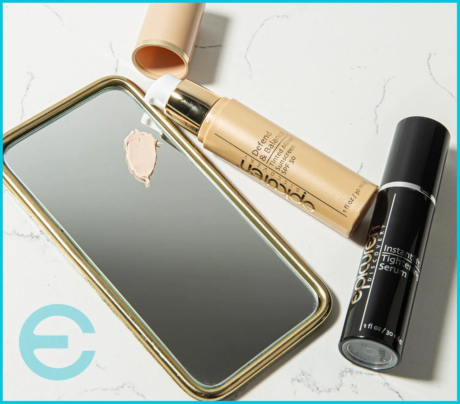 Солнцезащитный минеральный тонирующий крем Epicuren Discovery Defend & Balance SPF 50, 30 мл (1 унция, 1 жидкая унция)., Smooth Shiny — фото 4