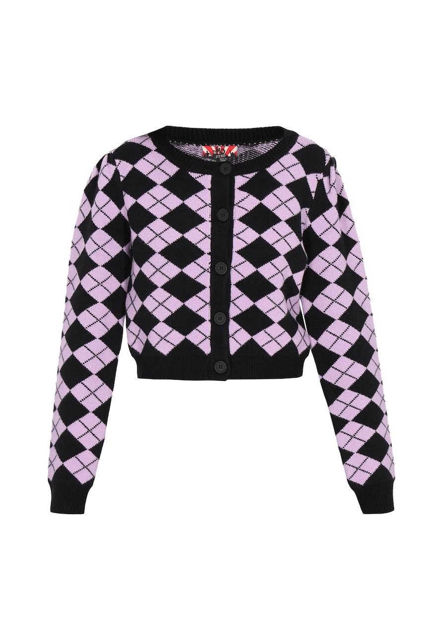 

Вязаный кардиган myMo ROCKS, сиреневый/черный