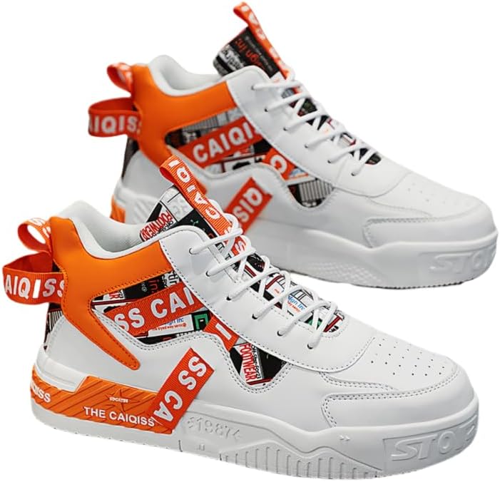 

Мужские высокие кеды для скейтборда, повседневная обувь для прогулок, уличная модная обувь, легкие кроссовки на все сезоны Hhhchpm, белый