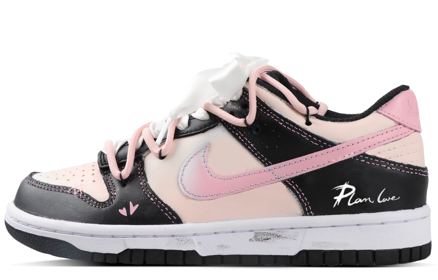 

Кроссовки Nike Dunk Skateboarding Shoes Women's Low-top Pink, White, Black, розовый