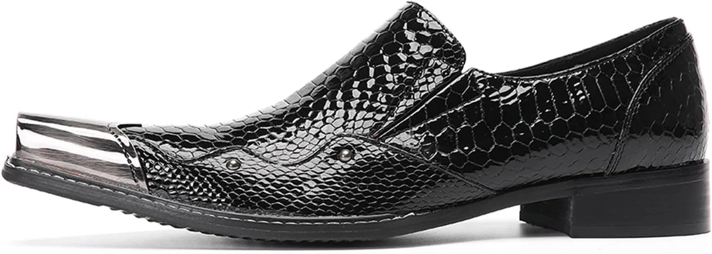Туфли Shoes, Breathable Leather Shoes, Handmade Comfort Shoes with Metal Cap for Party, Leisure, Night Club and Business HGTREDPK, Black — фото 2