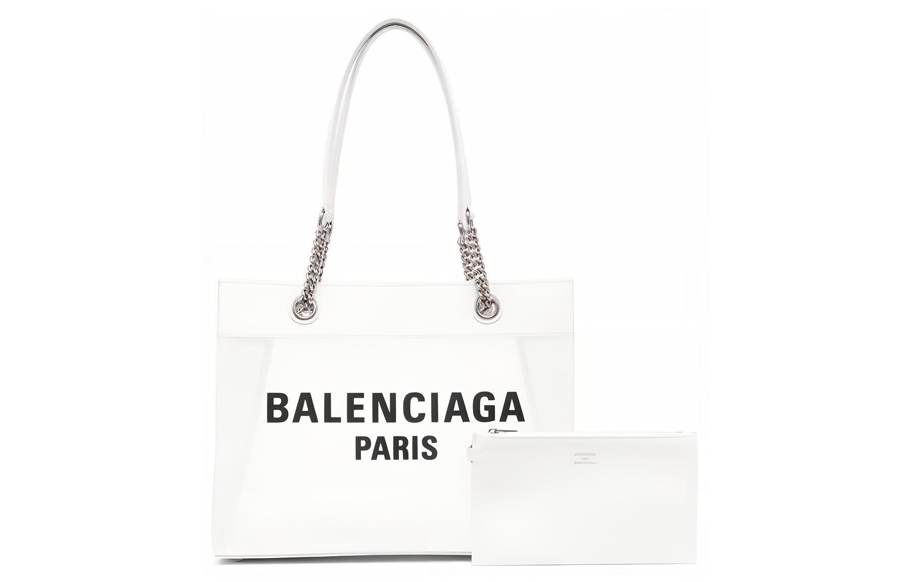 

Balenciaga Сумка-шоппер DUTY FREE из ткани, женская, белого цвета, среднего размера
