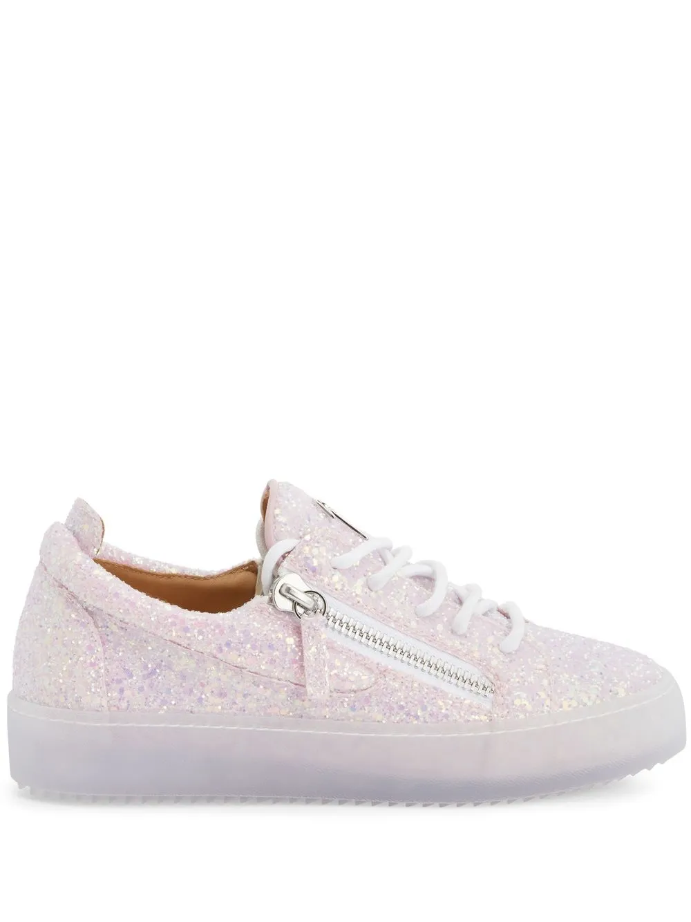 Кеды с блестками и молниями Giuseppe Zanotti, розовый