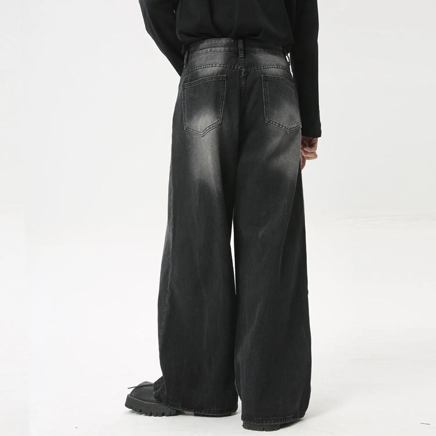 Штаны, свободные, Baggy Jeans, черный — фото 3