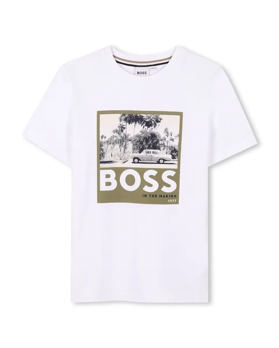 

Футболка для мальчика из зеленого хлопка BOSS Kidswear, зеленый