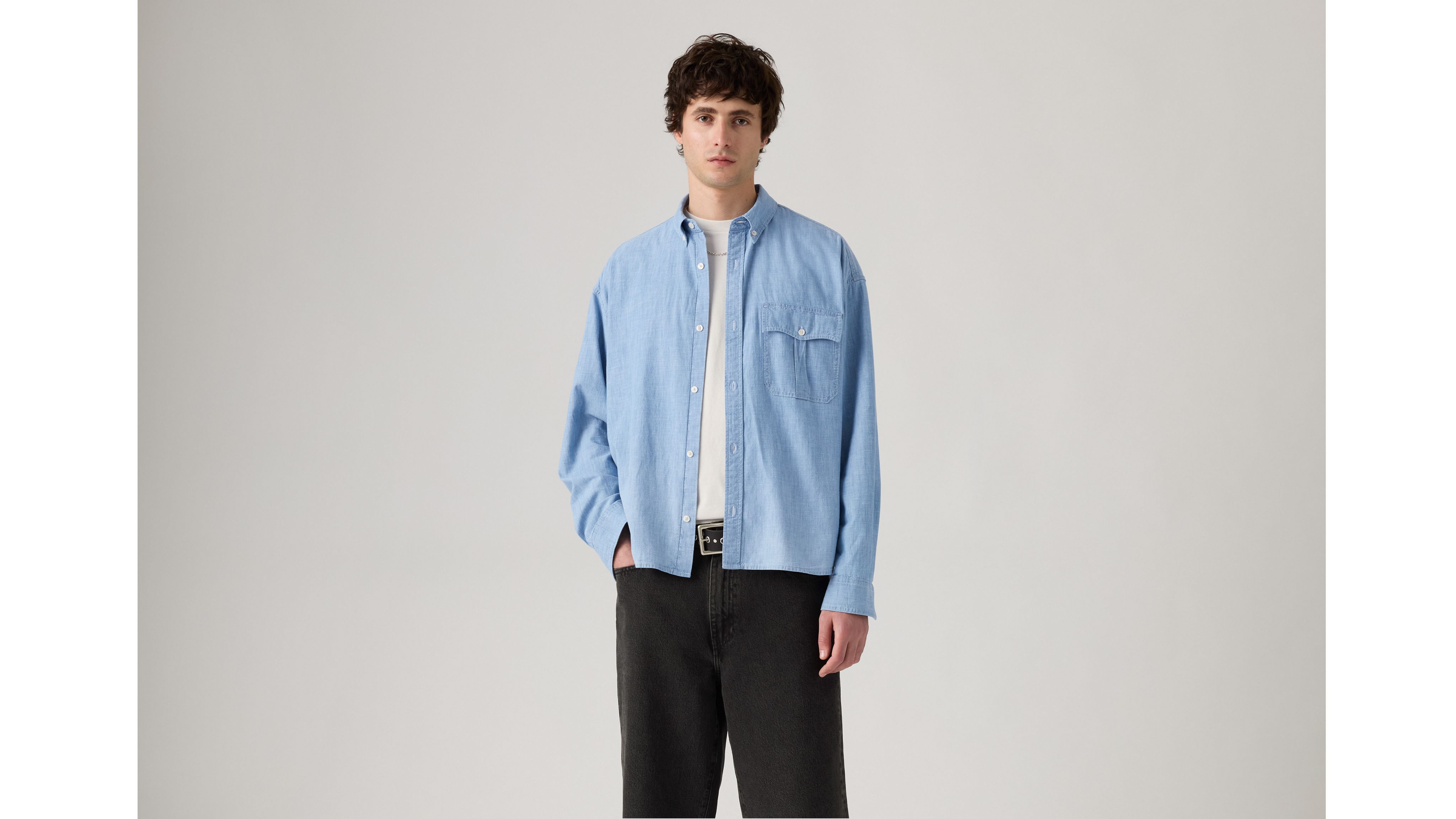 Рубашка свободного кроя Zandt Levi's, Charlie Light Chambray - Light Wash — фото 2