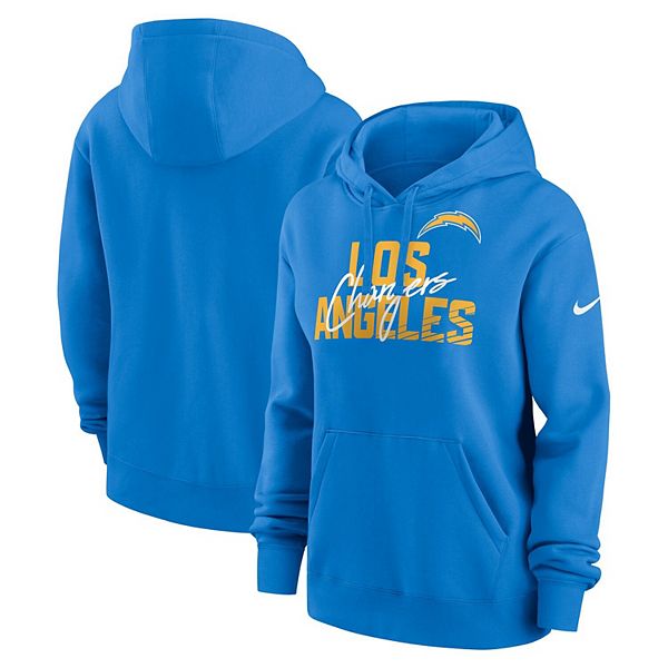 Толстовка с капюшоном Women's powder blue Los Angeles Chargers Wordmark Club Fleece Nike — фото 2