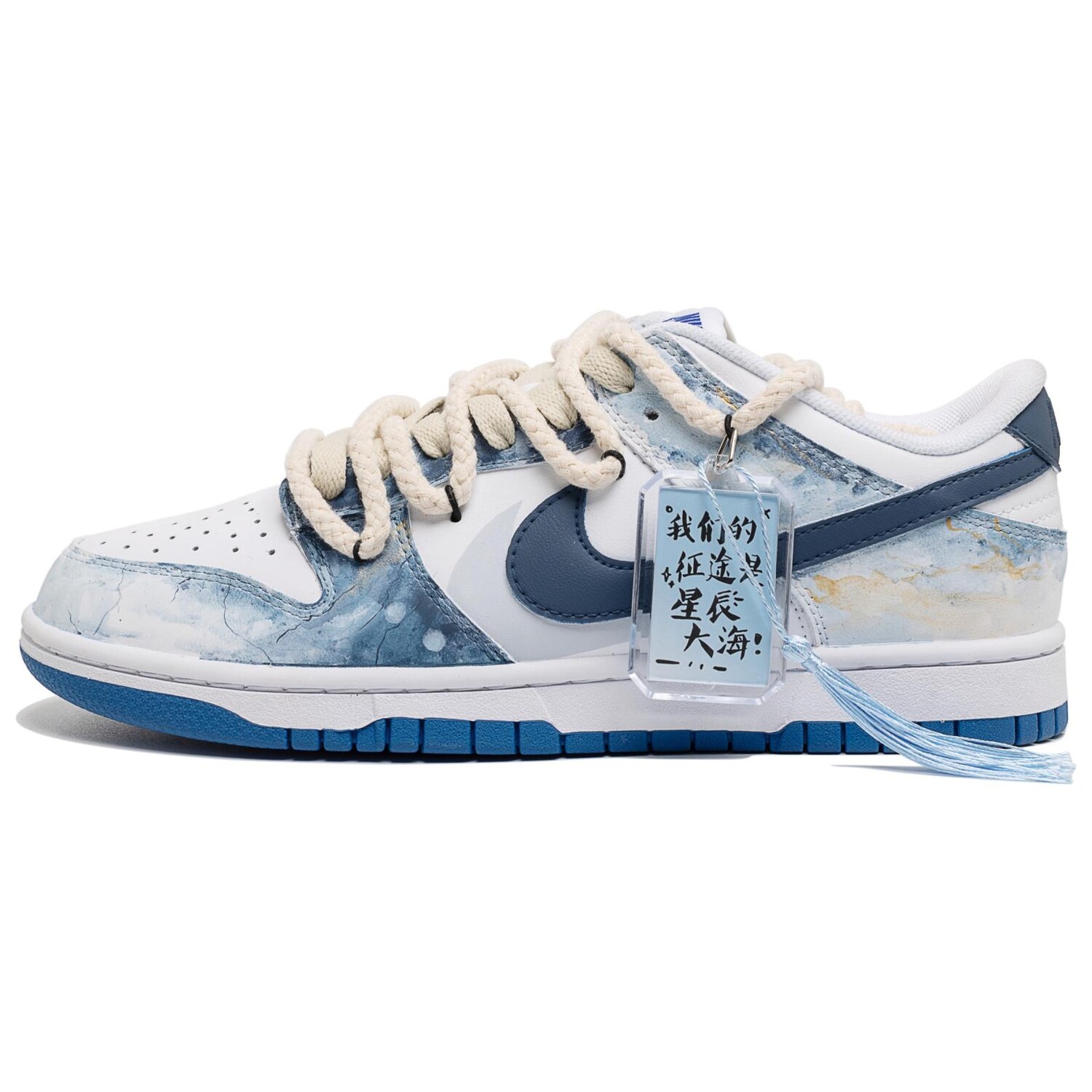

Кроссовки Nike Dunk Skateboarding Shoes Men Low-top Blue, темно-синий