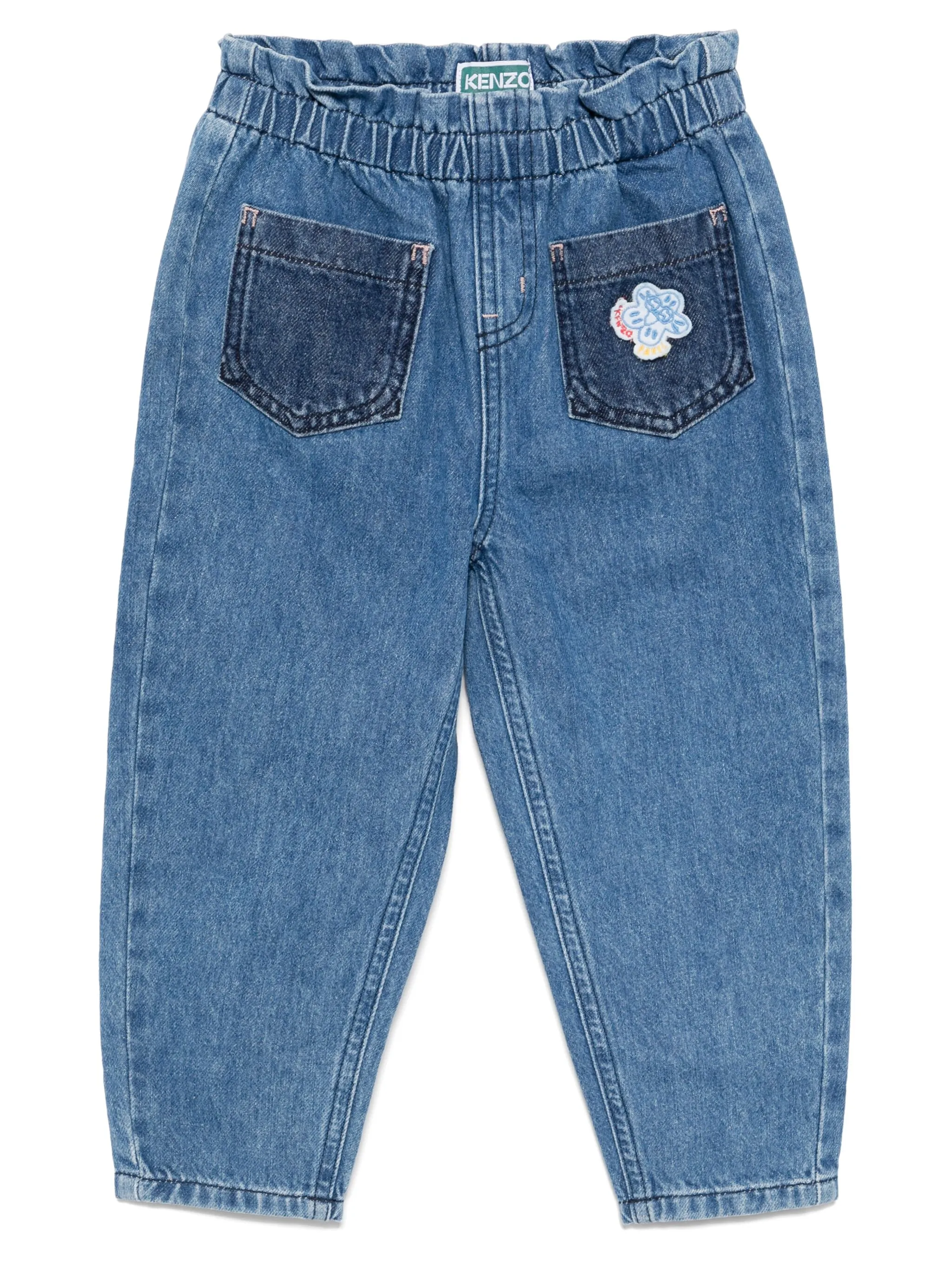 

Джинсы с вышитым логотипом Kenzo Kids, синий