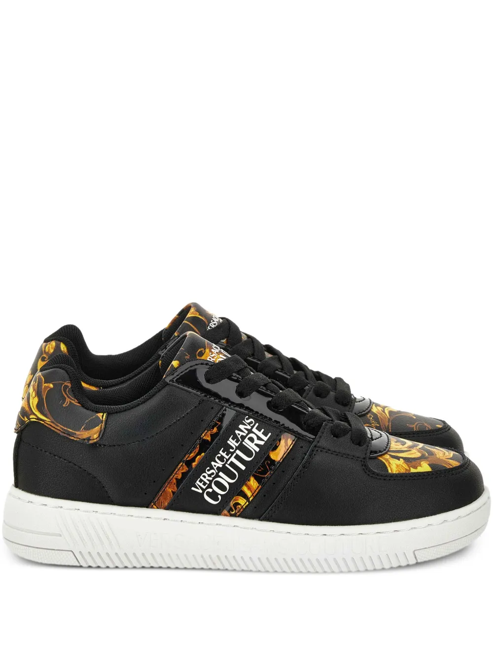 Кроссовки с принтом в стиле барокко Versace Jeans Couture, черный