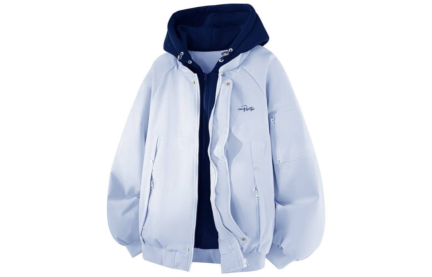 

Пуховик женский с капюшоном утепленный WARRIOR, светло-синий