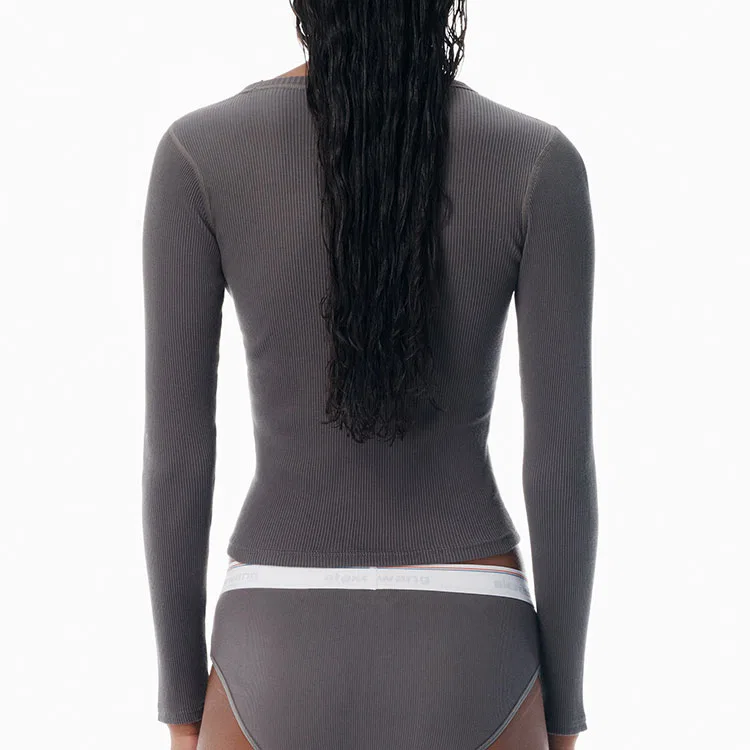 Футболка Alexander Wang женская серая — фото 4