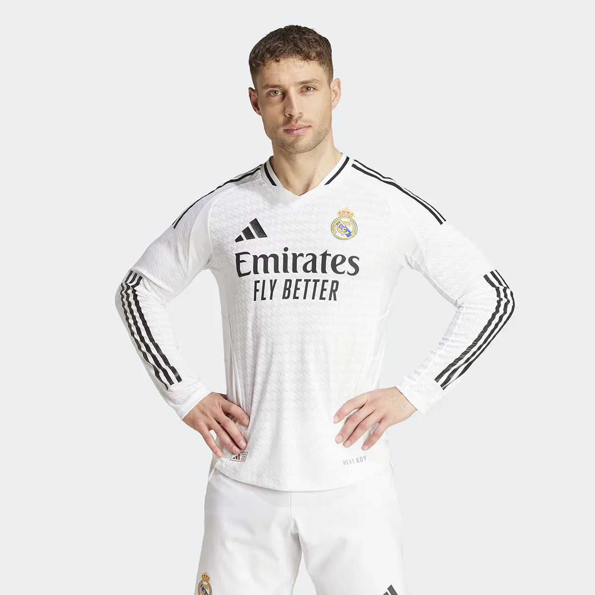 

Мужская 1-я форма Реал Мадрид CF 2024-2025 Аутентичная футболка Adidas, белый