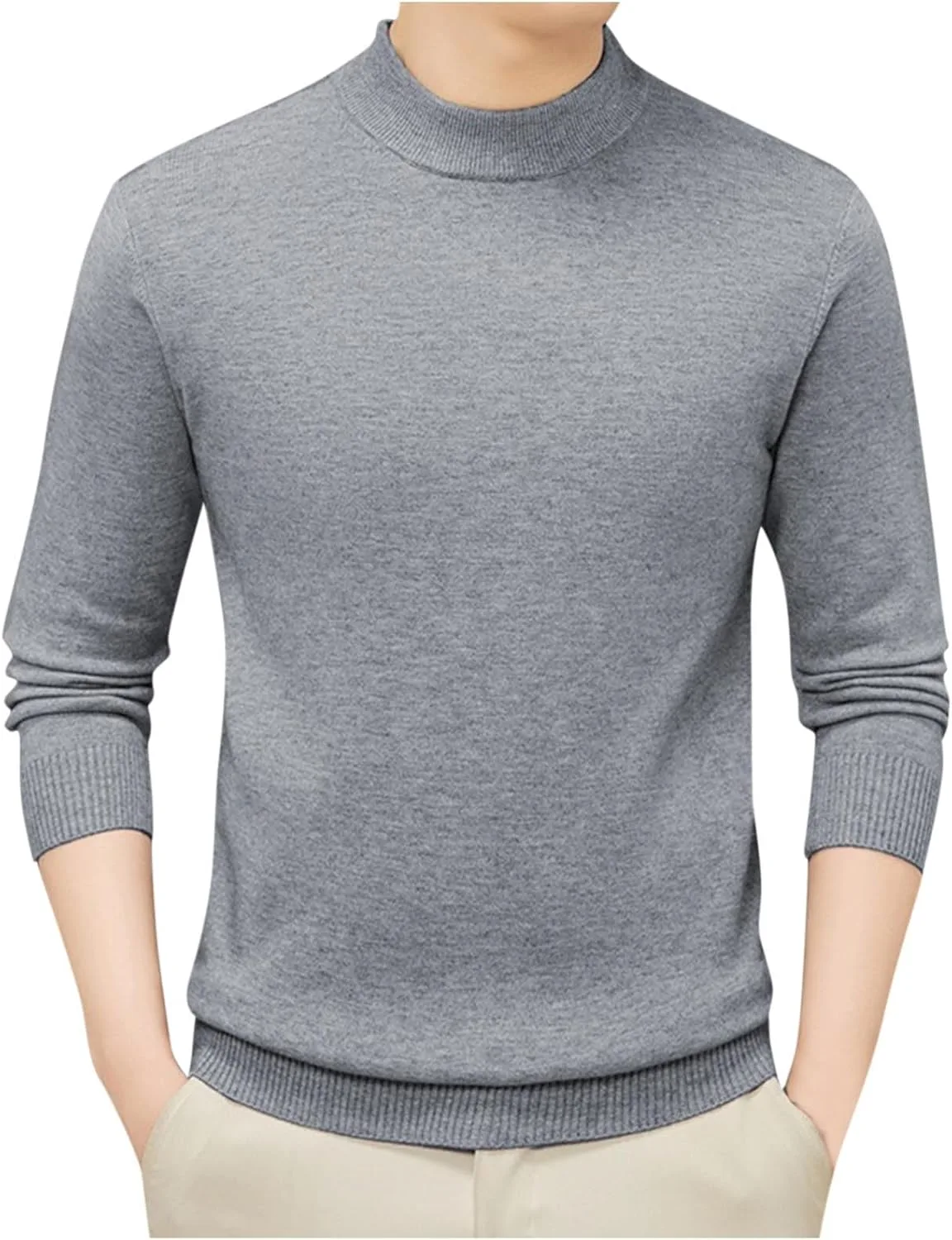 

Свитер мужской с высоким воротником, Slim Fit, для осени и зимы