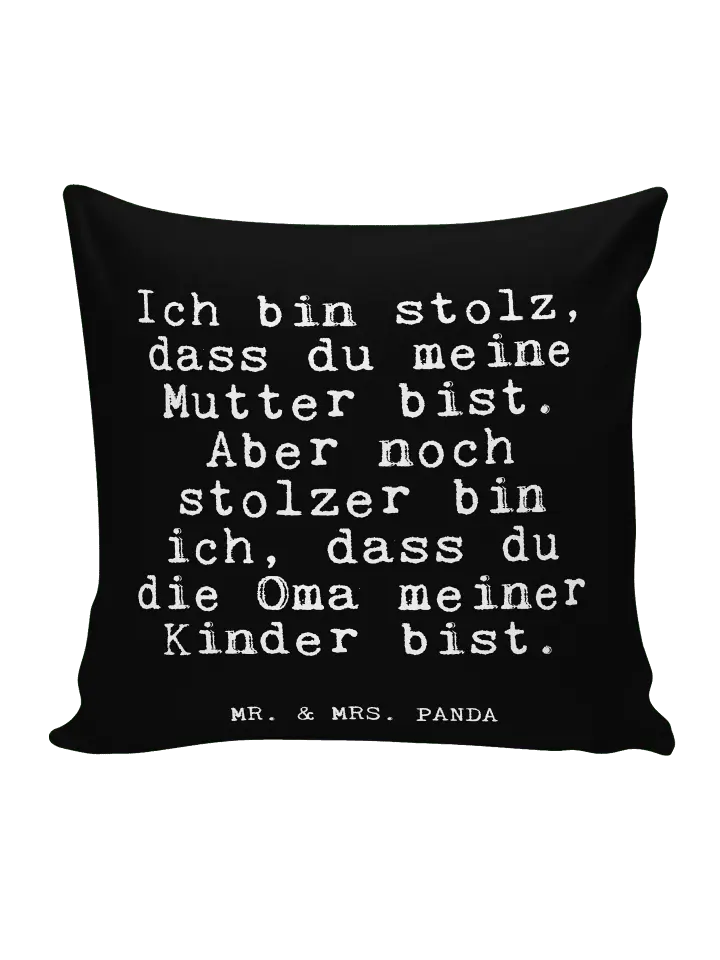 

Подушка Mr & Mrs Panda 40x40 Ich bin stolz dass, черный