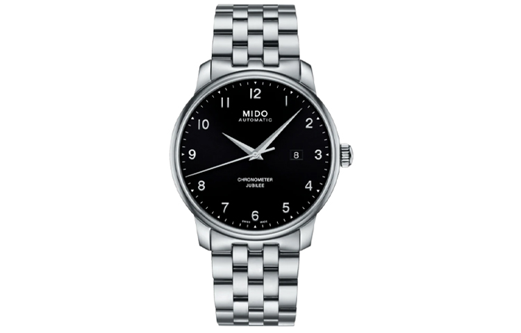 

MIDO Часы Men's Baroncelli Watch, Black Dial Silver Strap
