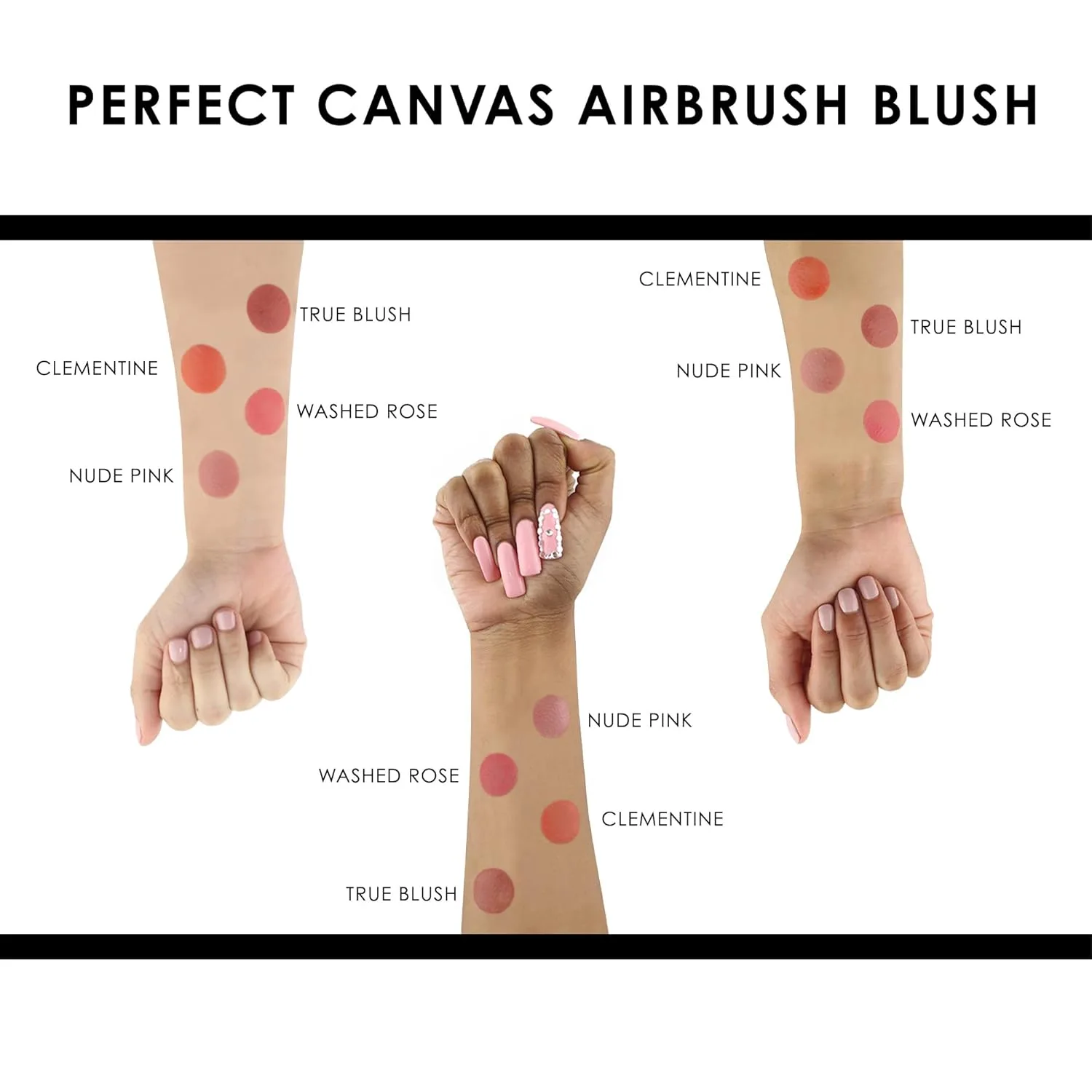 Стартовый набор TEMPTU Perfect Canvas Airbrush Blush & Highlighter: стойкий макияж, формула с возможностью наслаивания для всех типов кожи | Включает 4 румяна и 4 хайлайтера, Multi — фото 4