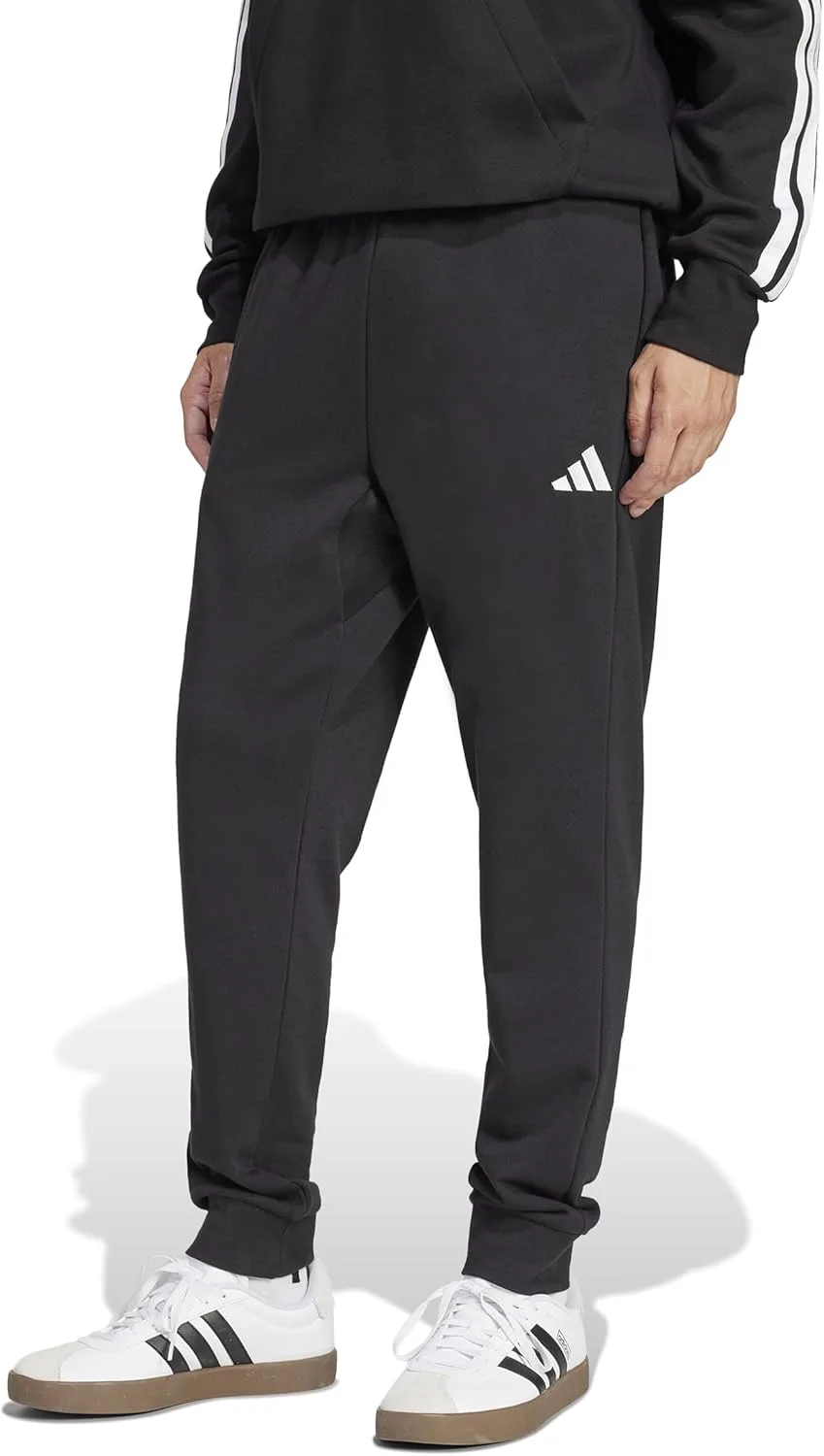 Мужские брюки Adidas Essentials Feel Cozy из французской махровой ткани, черно-белый