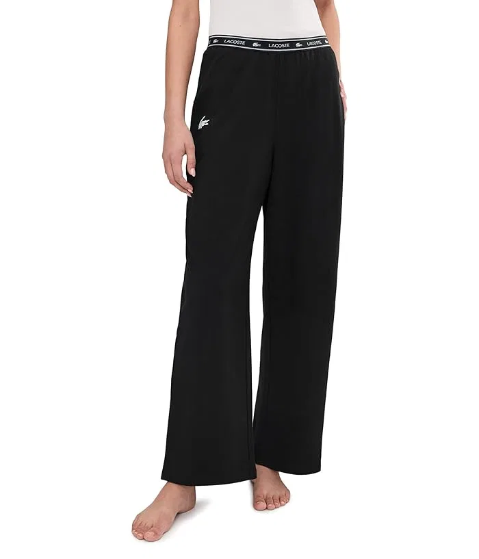 Брюки спортивные Lacoste Soft Fleece Loungewear Pants, Black/White
