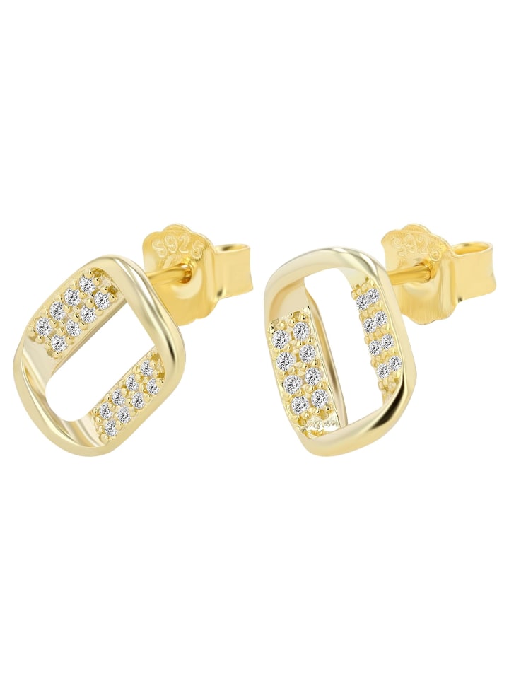 

Adeliás Женские серьги - серьги-гвоздики из серебра 925 пробы с золотым покрытием