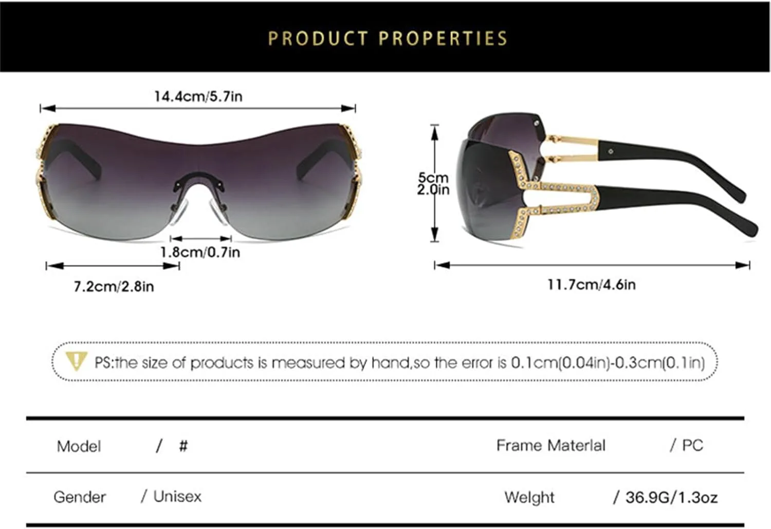 

Солнцезащитные очки Willochra Y2K без оправы с бриллиантами, женские, прямоугольные, с блестками и стразами, солнцезащитные очки-щитки, 3pcs-black White&brown&silver