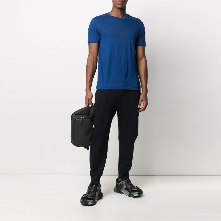 EMPORIO ARMANI Футболка мужская синяя — фото 4