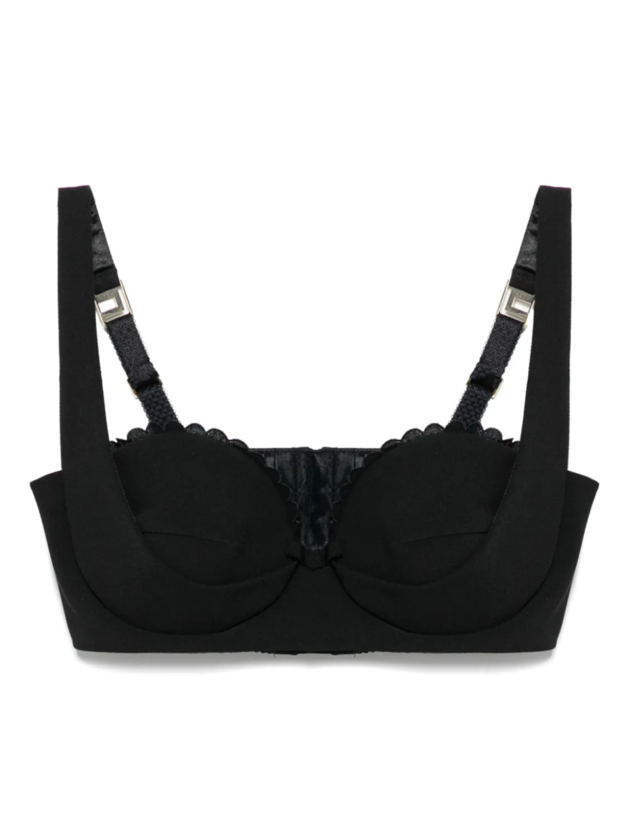 

Креповый топ-бра с фестонами Elisabetta Franchi, черный