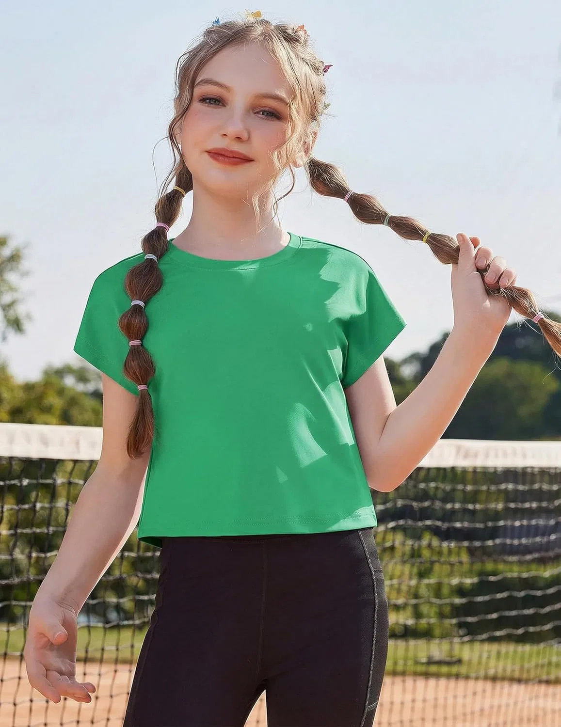 Футболка для девочек Zaclotre Active, зеленая — фото 2