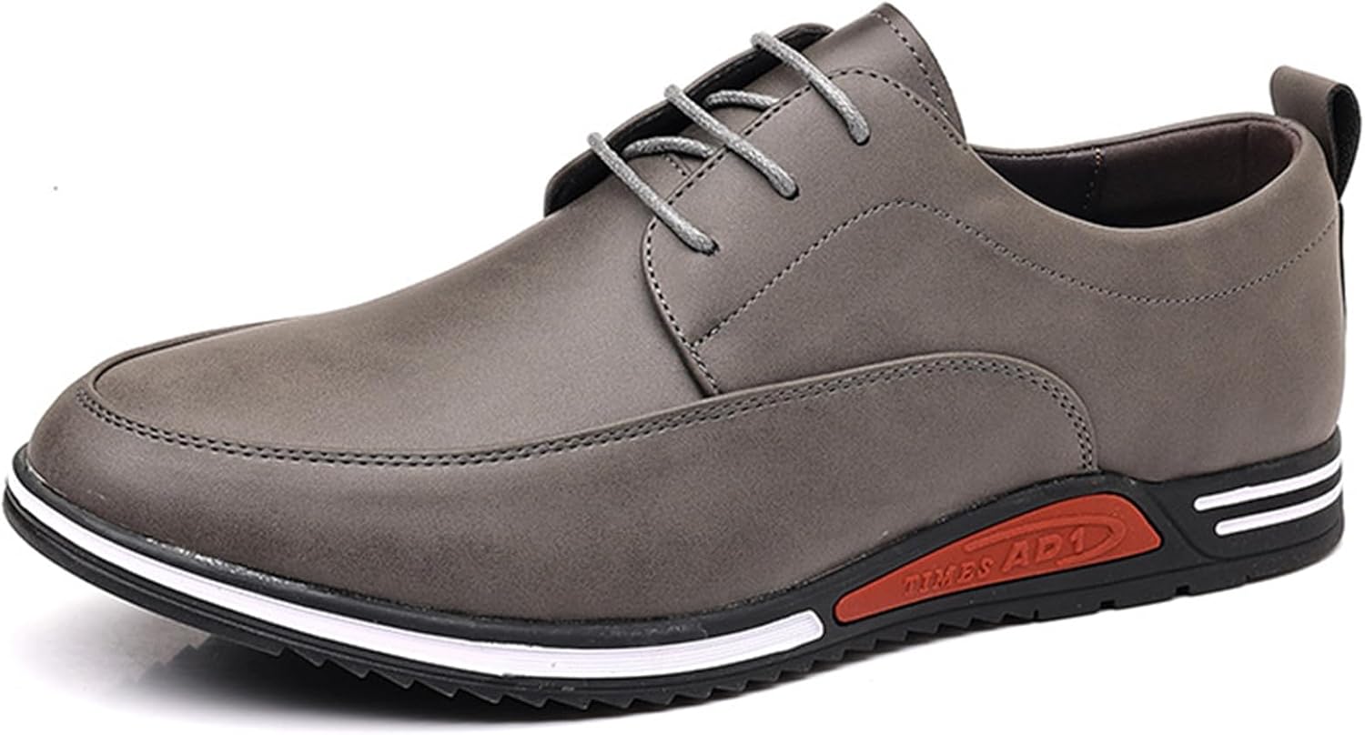 

Мужские кожаные оксфорды повседневные с деловой шнуровкой, плоские, противоскользящие, модные лоферы для работы, прогулок, вождения, оксфордские кроссовки Ghibhna, серый
