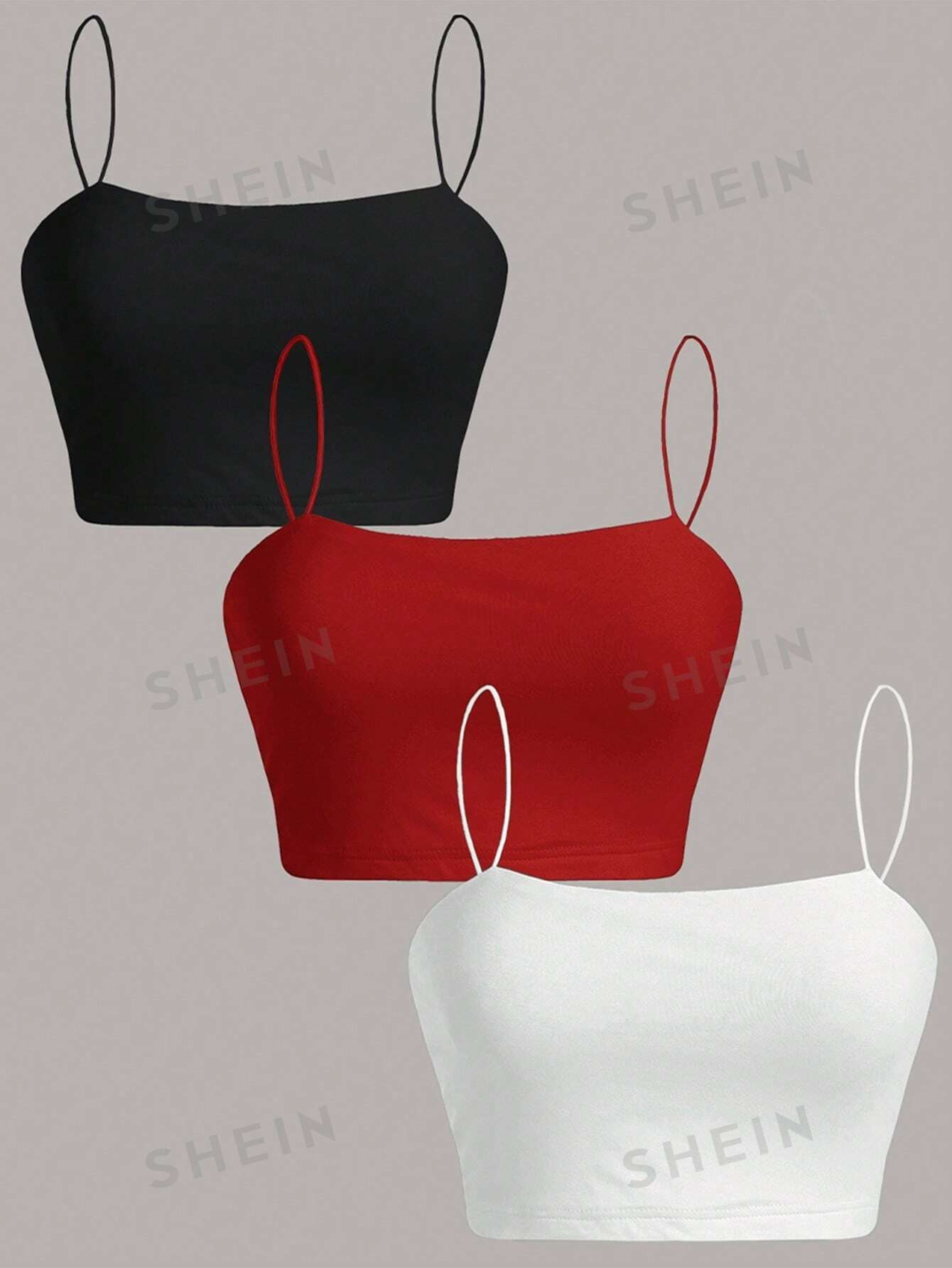 

Топ облегающий Shein Ezwear, 3 штуки