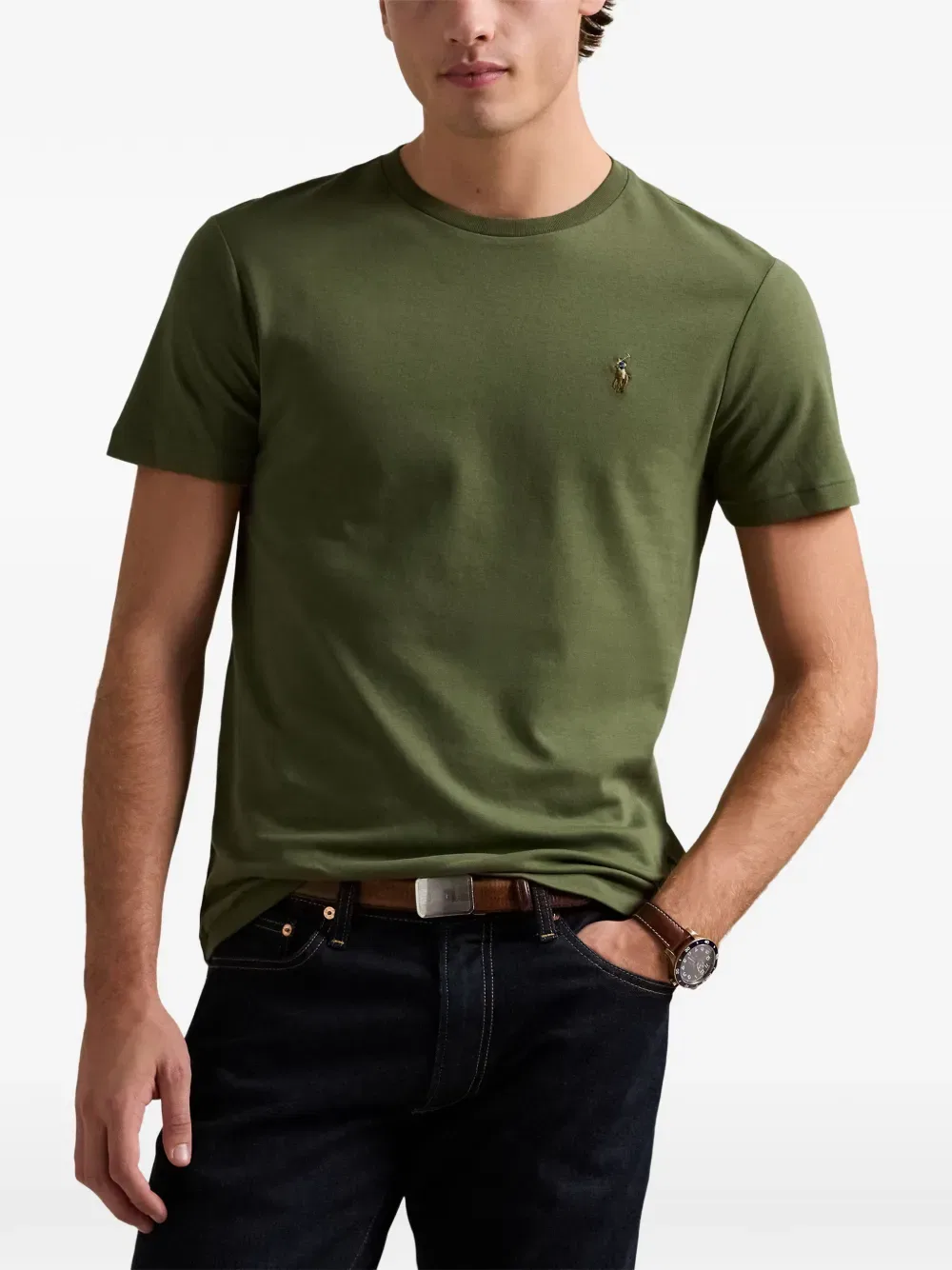 Футболка с логотипом пони Polo Ralph Lauren, зеленый — фото 3