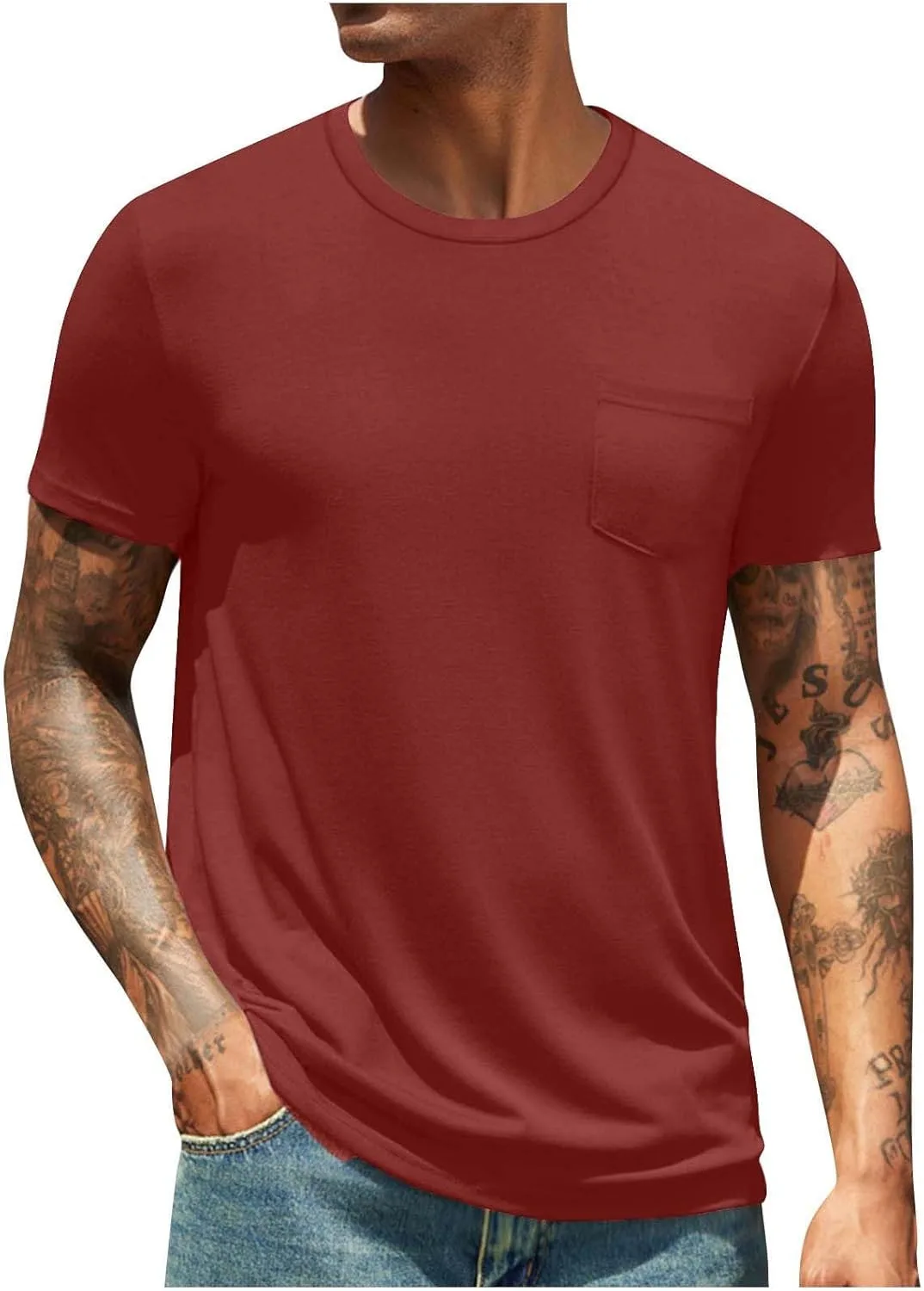 

Мужская футболка с коротким рукавом и карманом