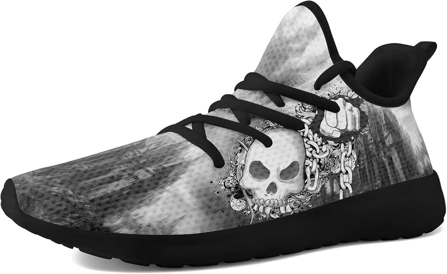 

Мужские кроссовки Dragon - легкие беговые туфли, панк-рок стиль, уличная обувь, дышащие спортивные, для тренажерного зала, повседневной носки и прогулок Coolcustomize, черный