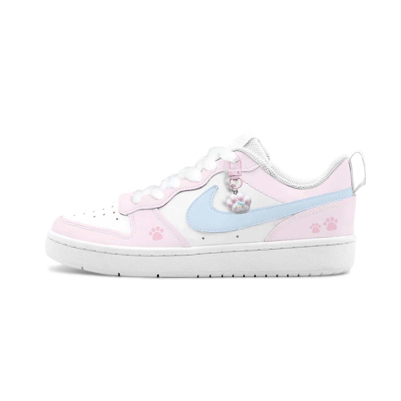 Nike Court Borough 2 Milk Blue Cat Print кожаные противоскользящие кроссовки для скейтбординга с амортизацией и устойчивостью к истиранию