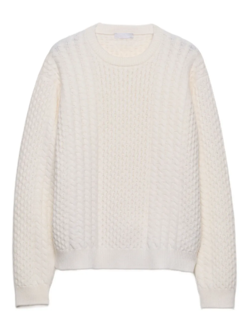 

Шерстяной свитер с круглым вырезом Prada, белый