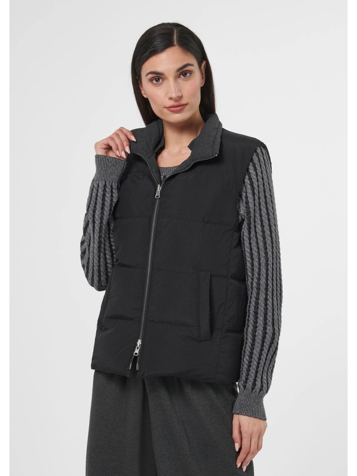

MADELEINE Двусторонний стеганый жилет черного, антрацитового и меланжевого цвета