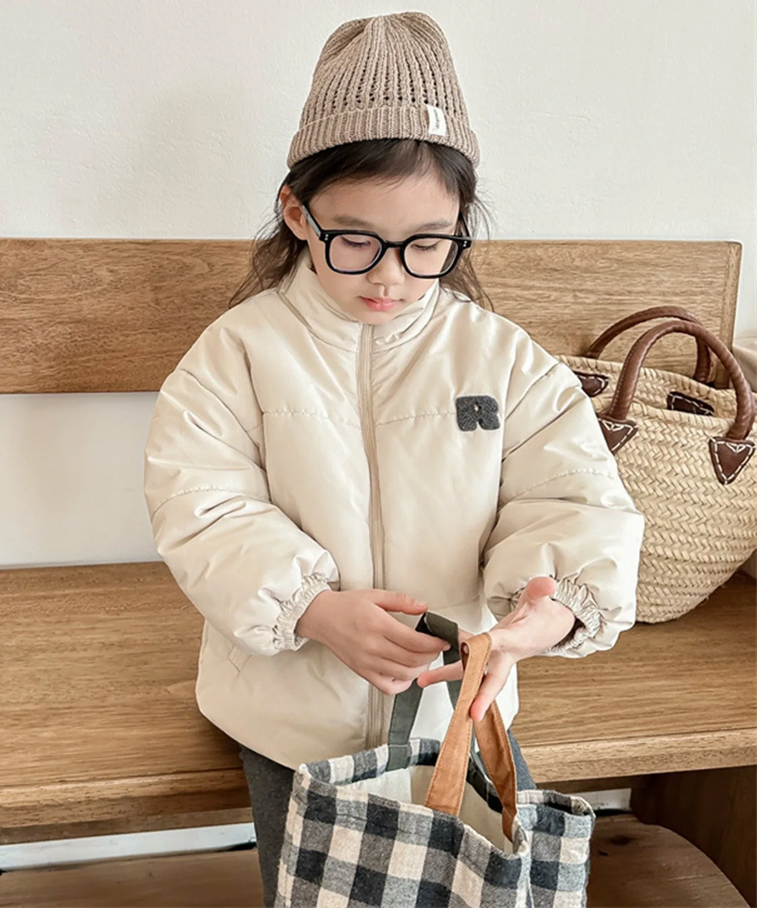 Стеганая куртка Aimoha Kids, off white — фото 3