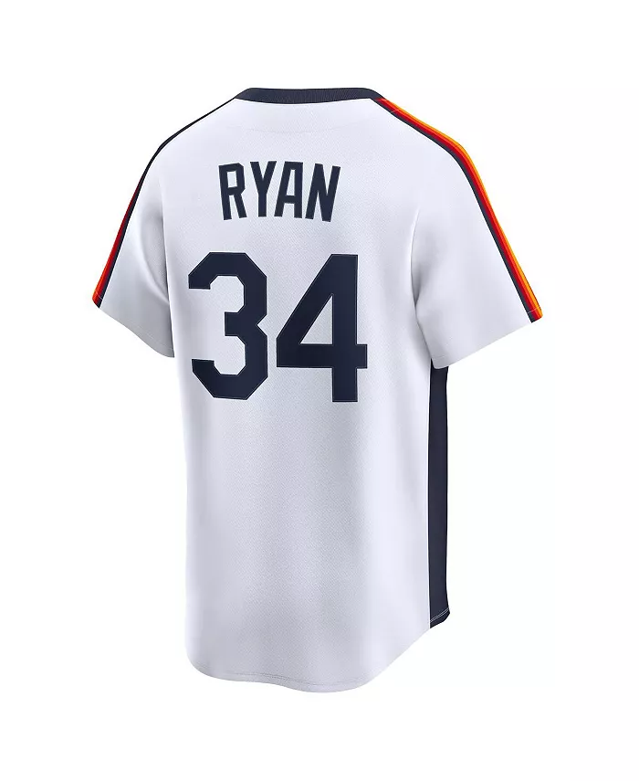 Мужская белая бейсбольная майка Nolan Ryan Houston Astros в ретро-стиле из коллекции Cooperstown Limited Nike — фото 2