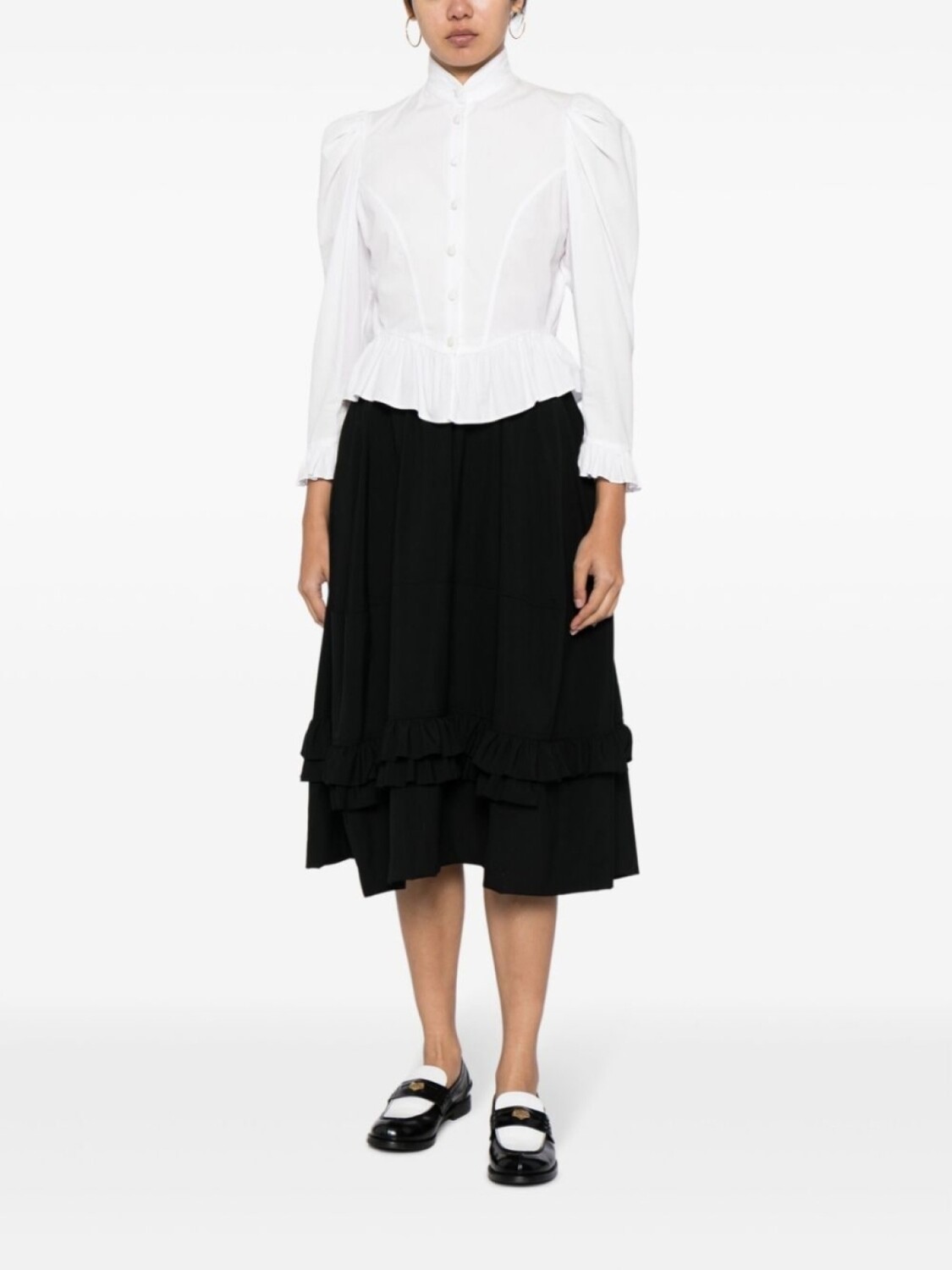 

Black Comme Des Garçons юбка с завышенной талией и оборками, черный