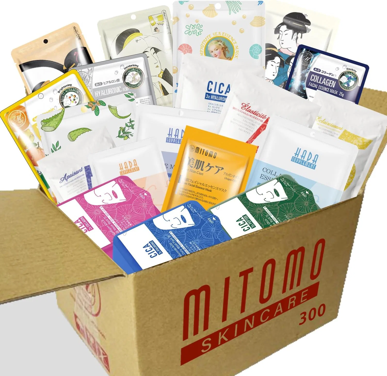 Набор масок для лица Mitomo Skincare, 300 шт, увлажняющий
