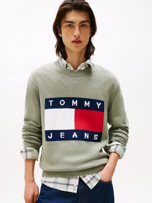 

Свитер Tommy Jeans Intarsia Flag Badge Mélange Tommy Hilfiger, Sage