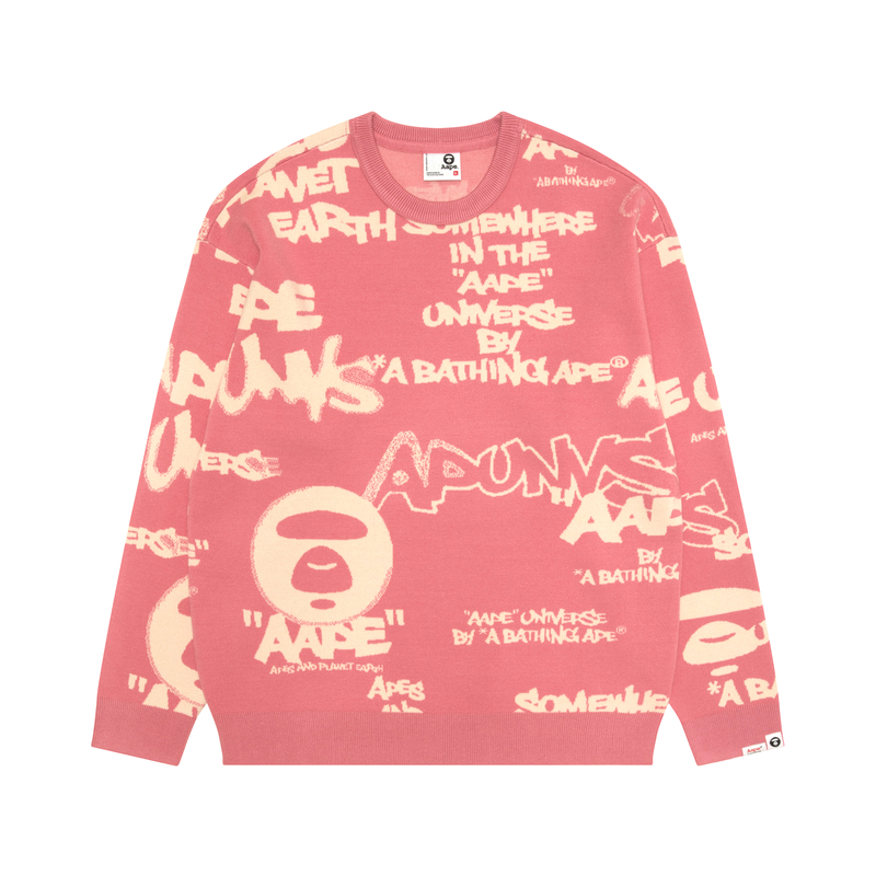 

Свитер с круглым вырезом и логотипом Aape, розовый pkx