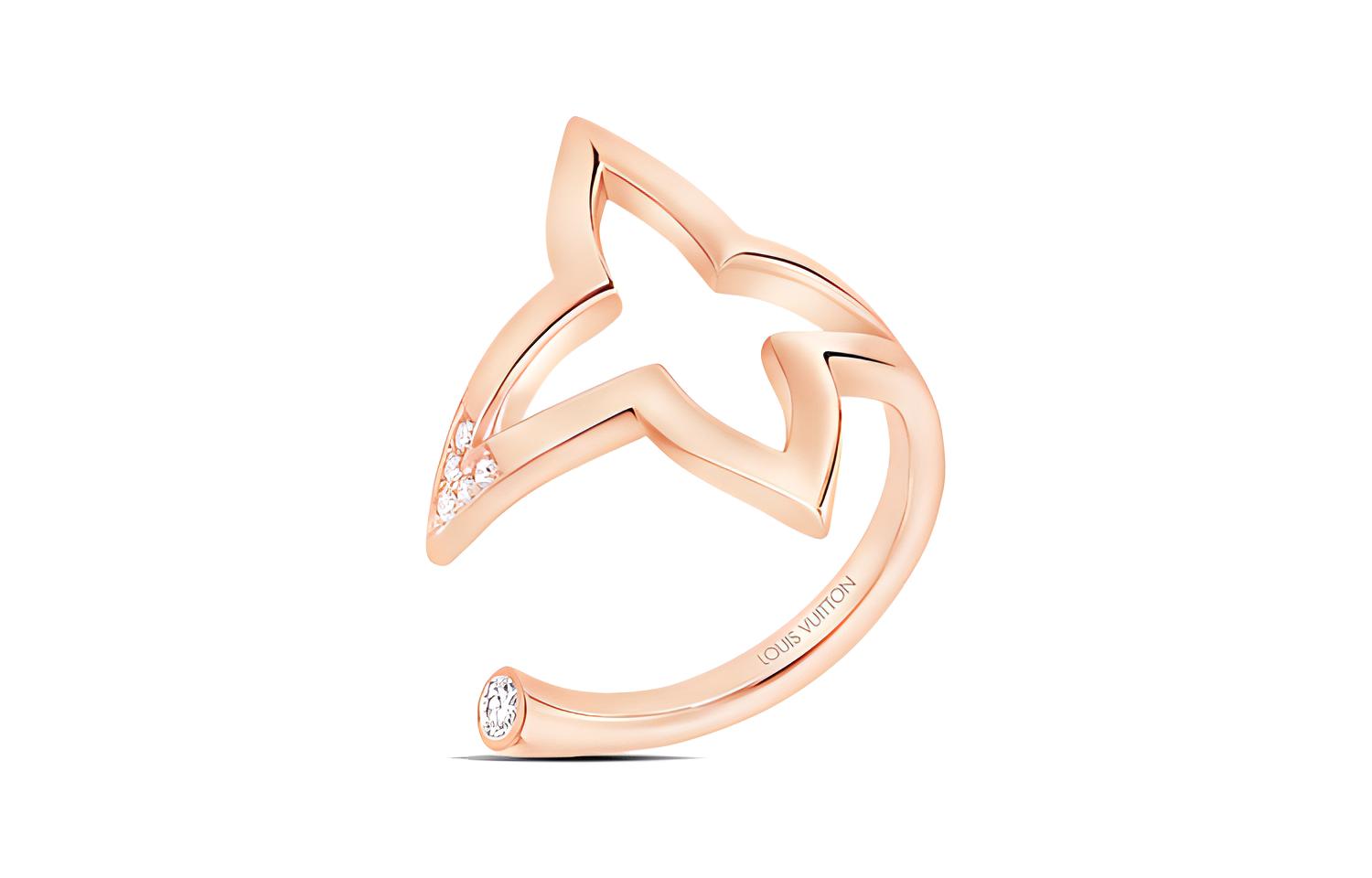 

LOUIS VUITTON Кольцо Ombre Blossom Open Ring Pink Gold And Diamonds