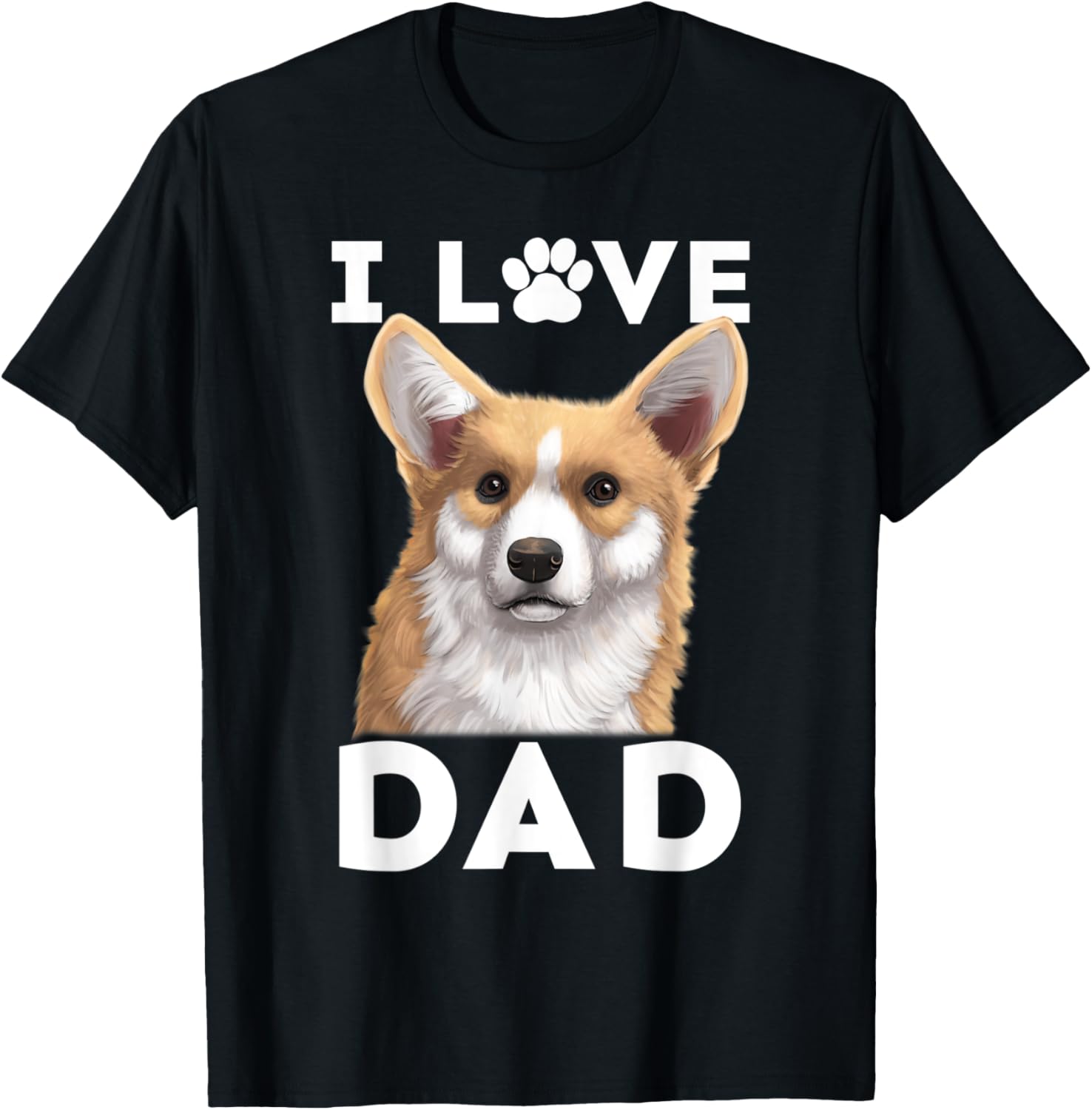 

Футболка с изображением собаки породы пемброк-вельш-корги «Я люблю папу», надписью «Семейный щенок», посвященной Дню отца, черная (black 19-3911tcx), размер S Fun Canine & Hound Lovers Tees